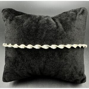 Sterling Silver Twisted Herringbone Anklet 9 Vacation Jewelry 925 Italy